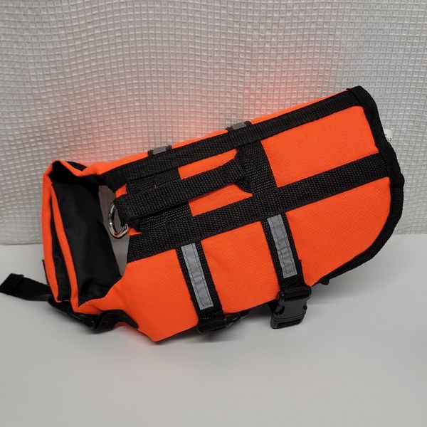 Pet Dog Life Jacket Size XS 11.5" x  14" Safety  Reflective Stripe & Pull Handle