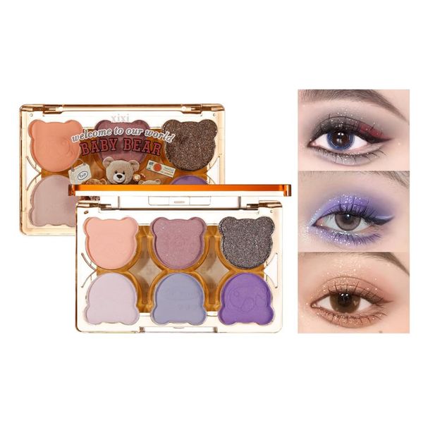 [2023 Fall/Winter Limited] 6 Colors Cool Eyeshadow Palette Black Smoky Matte Glitter Eyeshadow Palette Smokey Eye Shadow Palette 6 Colors Eyeshadow Fine Sparkling Pearl Broken Diamond Imitation Makeup Smokey Enhancing Eye Makeup Brightening Makeup Eyeshad