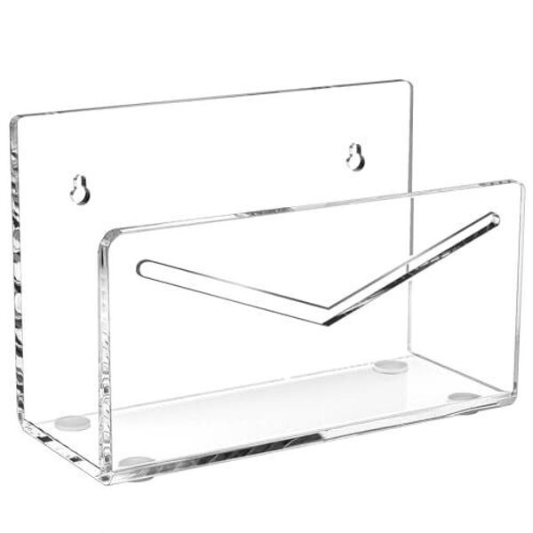 Acrylic Mail Holder, Mail Organizer Wall Mounted Clear File Clear Wall Mounted