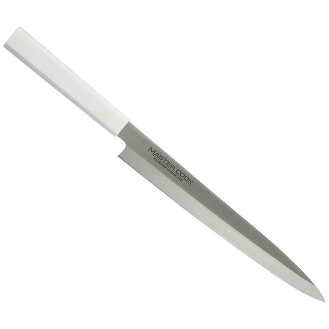 Kataoka Seisakusho MCYK-240 Master Cock Antibacterial Color Knife, Yanagi Blade, White, Blade: Molybdenum Vanadium Steel, Japan AMSF0241B