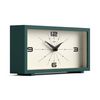 JONES CLOCKS® 'Odeon' desk clock - modern rectangular design in green, stylish retro look for shelf, table, mantel or bedside