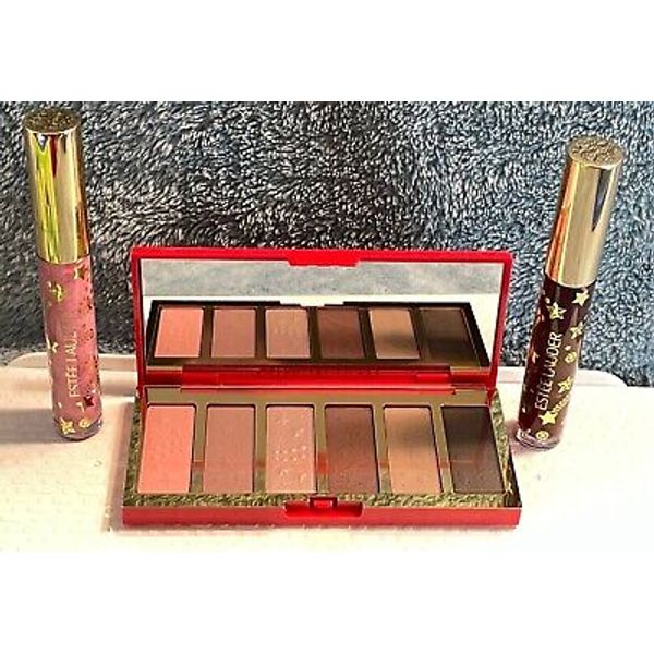 Estee Lauder Celestial Glam Eyeshadow Palette AND 2 Shine Lip Gloss LTD Edition