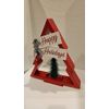 Decorative red wooden Christmas tree, Holiday Rustic Tree decor, Art69