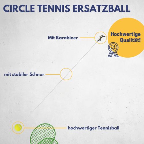 Best Sporting Twistball Replacement Ball with Cord I Tennis Ball on Cord with Carabiner I Circletennis Replacement Ball