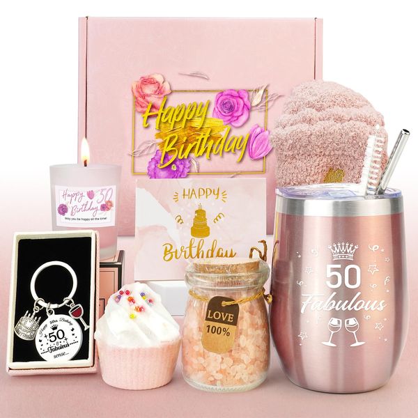 Epessa 50th Birthday Gifts for Women,Gifts for Women Birthday Unique,Womens Gifts for Birthday Turning 50,Personalised Birthday Hampers for Women,Womens Birthday Gifts for Mom Wife