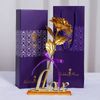 24K Dipped Purple Gold Rose Artificial Thin Light Valentine Gift Romantic