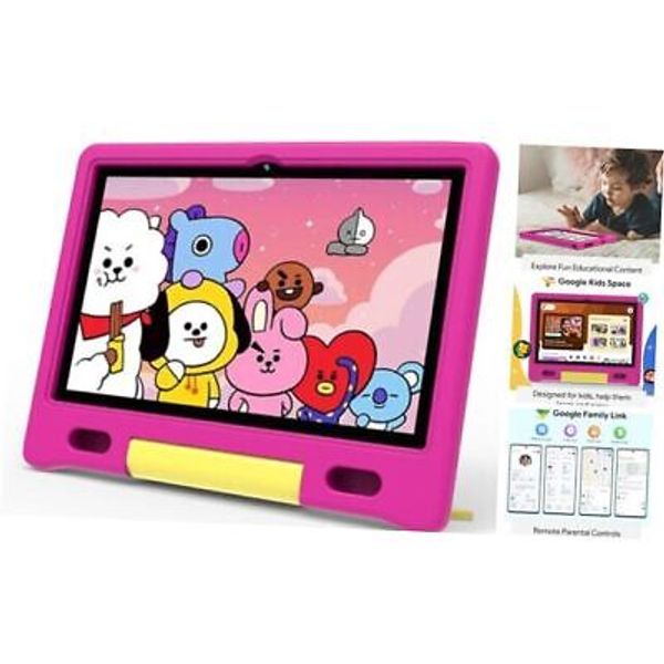 Kids Tablet, 10.1" Tablet for Kids, Children's Tablet with Case, Pink