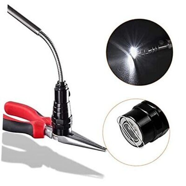 Gifts for Dad&Men Fathers Day-Magnetic Pickup Tool with LED, Telescoping Black