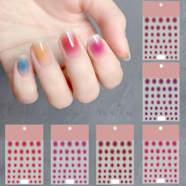 ALUBES Nail Stickers for Hands, 6 Pieces, Nail Stickers, Nail Design, Nail Art, Gel Nails, Flowers, Cute, For Women Beginners