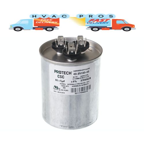 Carrier Bryant Capacitor 80/5 uf 370 volt HC98JA081 HC98JA081D