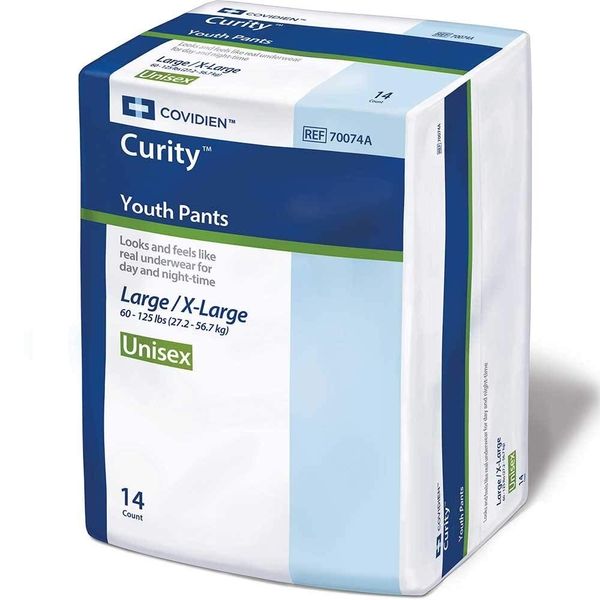 Curity SleepPants - Disposable Youth Briefs - Case of 56 - Model# 70074A