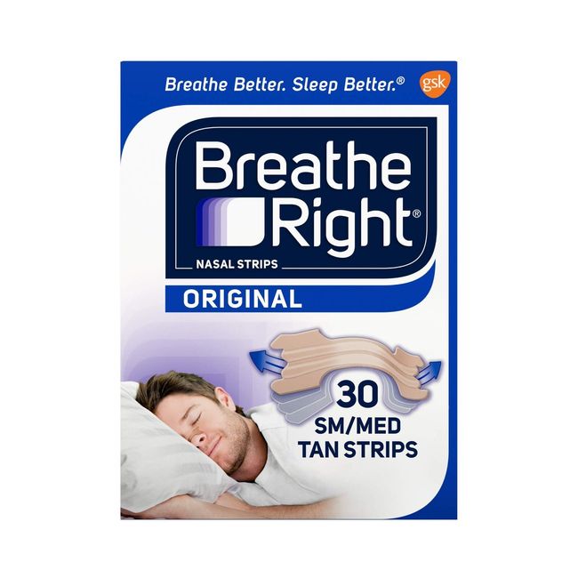 Breathe Right Original Tan Small/Medium Drug-Free Nasal Strips for Nasal