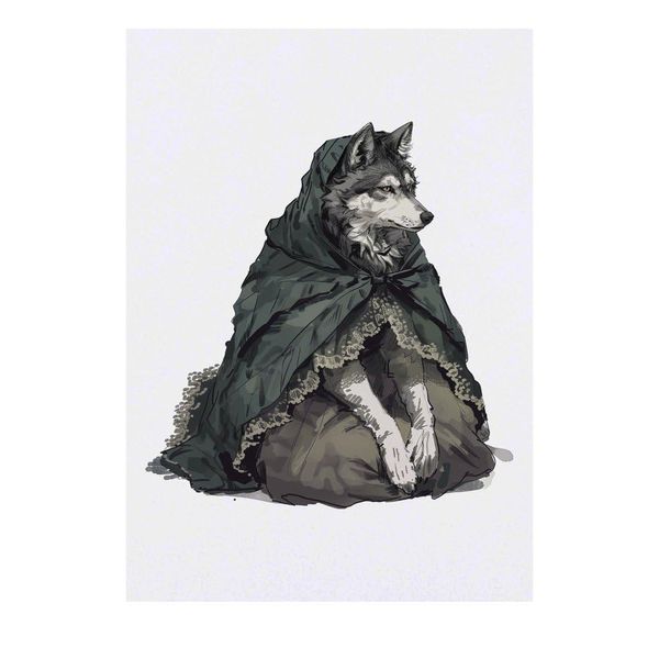 Large 'Grandma Wolf' Temporary Tattoo (TO00074499)