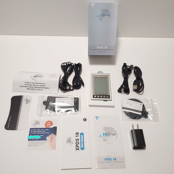 HiDow XPDS 18 Pain Reliever and Muscle Stimulator Silver Excellent Condition