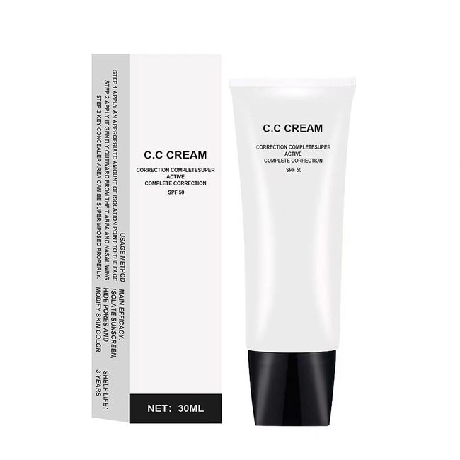 Skin Tone Adjusting CC Cream SPF 50, 2022 New Cosmetics CC Cream, Colour Correcting Self Adjusting for Mature Skin, All-In-One Face Sunscreen and Foundation ,Pre-makeup Primer Moisturizing Skin Concealer Brightening Skin Tone (Natural Color)