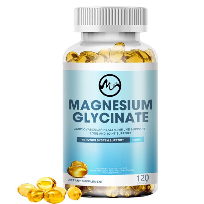 Magnesium Glycinate Capsules 500mg High Absorption Stress & Anxiety Relief Pills