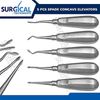 5 Pcs SPADE Concave Elevators Dental Surgical Instruments Stainless German Grade