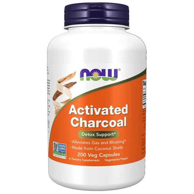 Now Foods - Activated Charcoal, Detox Support 200 Veg Capsules, by NOW