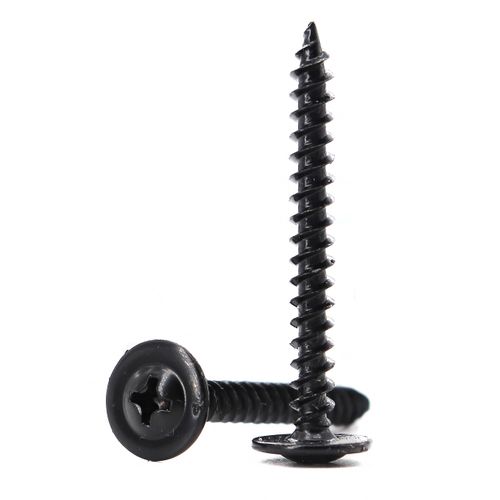 binifiMux 100pcs #8 x 2 Wood Screws Black Truss Head Phillips Drive Self Tapping Screws