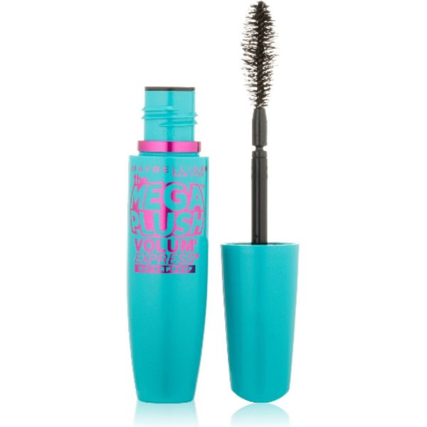 Maybelline New York Volum' Express The Mega Plush Waterproof Mascara, Very Black [275], 0.3 oz (Pack of 2)