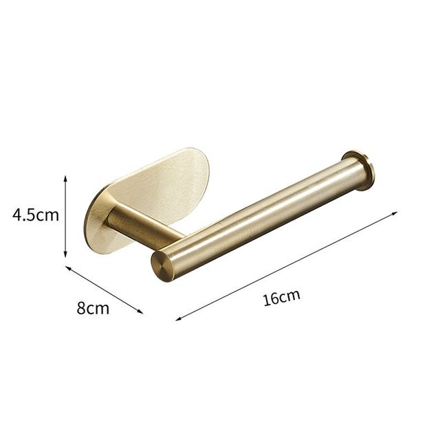 Gold Toilet Paper Holder Adhesive, Stainless Steel Self Adhesive Toilet  Paper Roll Holder for Bathroom