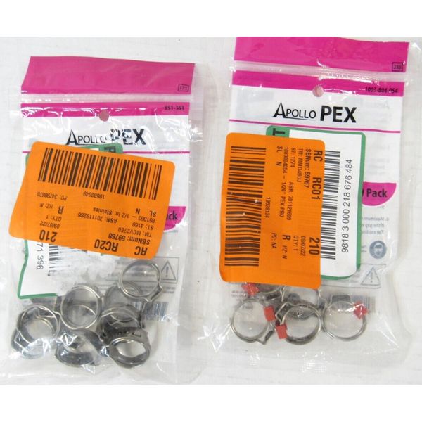 15 Pieces Apollo Pipe Clamp Rings Stainless Steel 1/2" PEX PXPRO1210PK