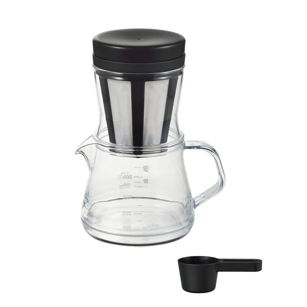 Akebono Sangyo Coffee Server Stron 400 2-Way Dripper Set, Black Drip Coffee/Cold Brew Coffee