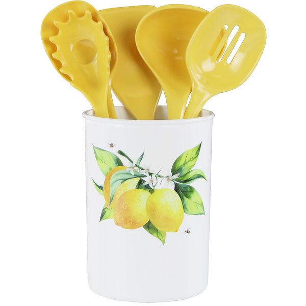 Reston Lloyd Calypso Basics Utensil Holder Set, Fresh Lemons