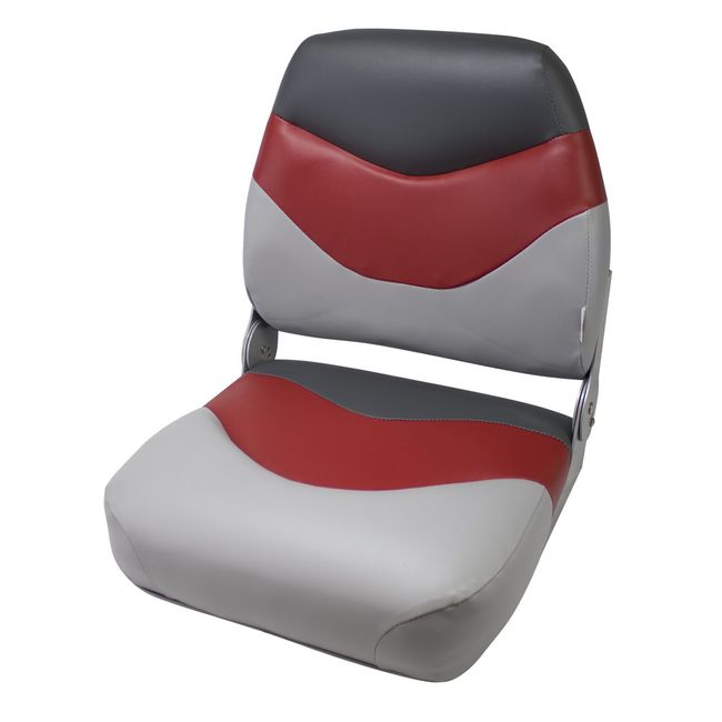 Wise 8WD999PLS-841 Tracker Style Mid-Back Boat Seat (Marble/Red/Charcoal)