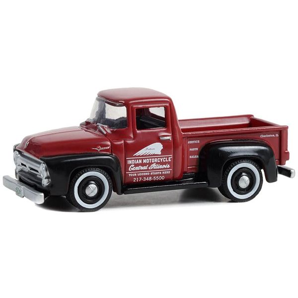 1956 F-100 Pickup Truck Red and Black Service, Parts & Sales Blue Collar Collection Series 12 1/64 Diecast Model Car by Greenlight 35260A