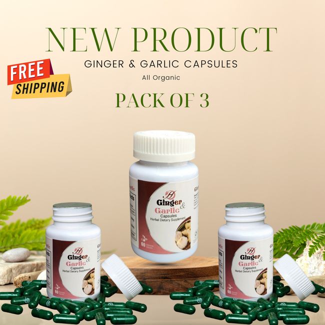 Organic Turmeric Garlic Ginger PURE Capsules Cardiovascular Support Antioxidant