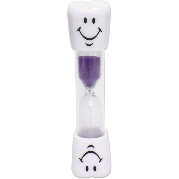Kids Toothbrush Timer ~ 3 Minute Smiley Sand Timer for Brushing Children's Teeth (Purple)