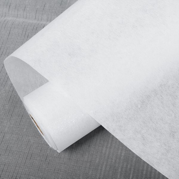 Iron-on Fusible Interfacing Medium Weight: KINGSOW 100cm Wide - 3Metres White Single-Sided Non-Woven Interlining Iron on Interfacing Fabric