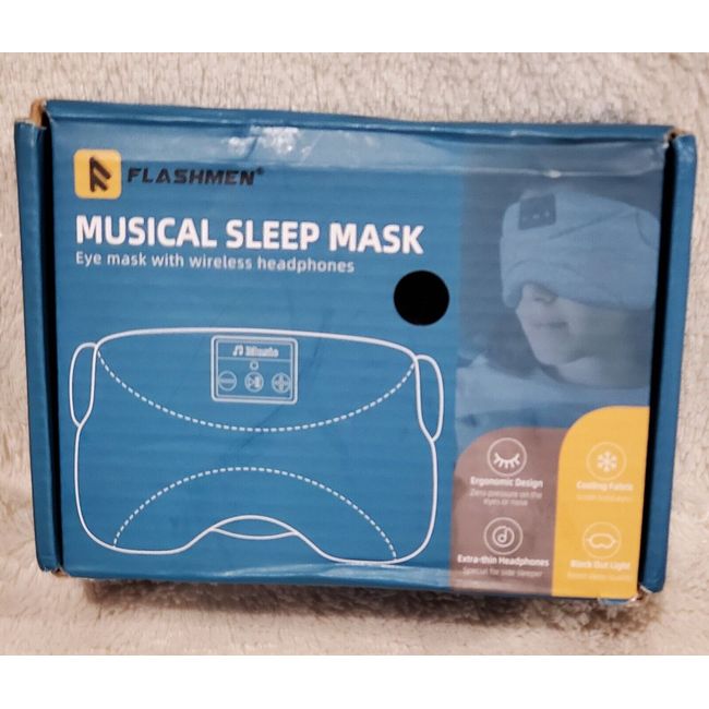 Flashmen Musical Sleep Mask with Wireless Headphones - Grey - Open Box