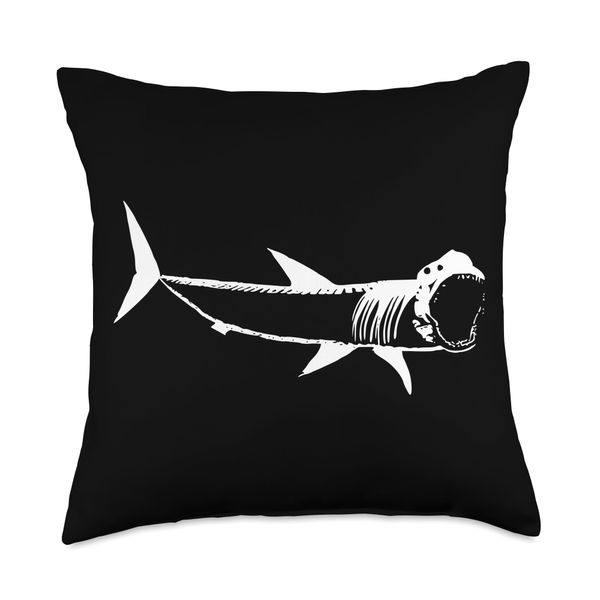 Megalodon Shark Skeleton Lover Funny Meg Paleontologist Throw Pillow