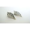2 small leaf shape silver native looking metal alligator hair clip for fine