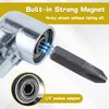 SPEEDWOX 13 Pcs Right Angle Drill Adapter Short Axis Right Angle Drill Attachment with Multifunctional Bend Driver Bit Hex Driver Angle Extension 1/4" Hex Magnetic Bit Socket Right Angle Extension