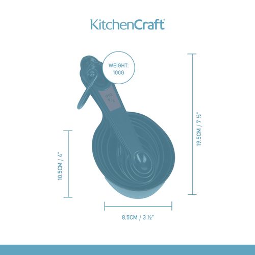 KitchenCraft Universal Measuring Spoon Set, Teaspoons and Tablespoons for Measuring Dry and Liquid Ingredients, Black, Set of 10