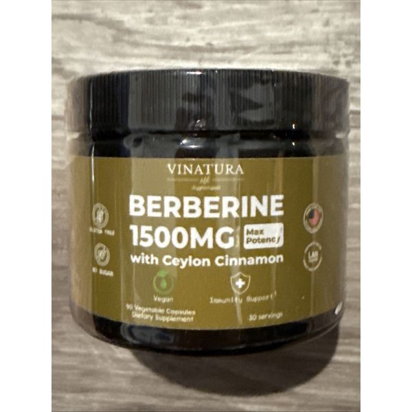 Berberine 1500mg 90 Capsules- 3 per serving EXP 8/27 NEW
