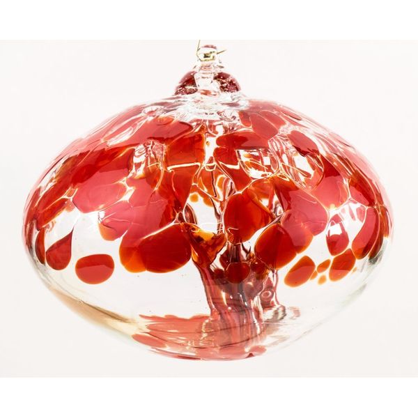 Milford Collection Orb Tree of Life Large Glass Globe - Ruby
