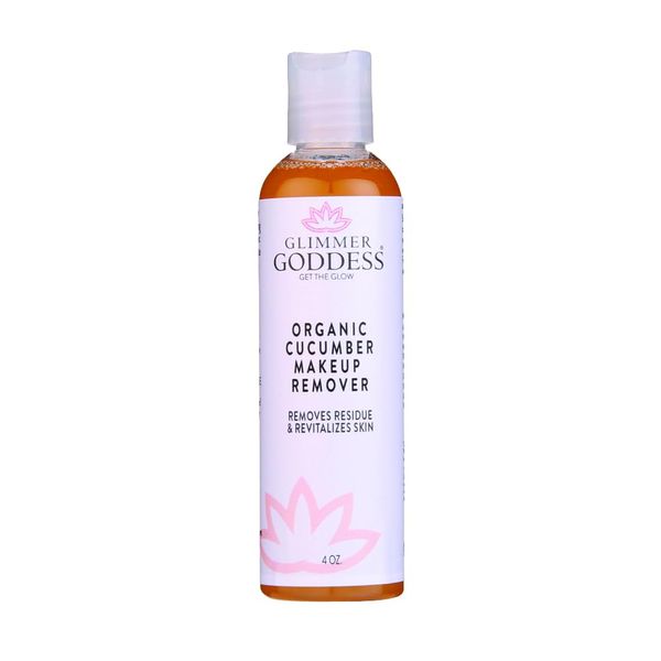 GLIMMER GODDESS Organic Cucumber Makeup Remover, 4 oz - Removes Makeup, Gentle Hydration, Antioxidant Protection, Face Cleanser