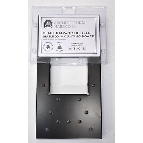 Architectural Mailboxes Black Galvanized Steel Mailbox Mounting Board 4" x 4"