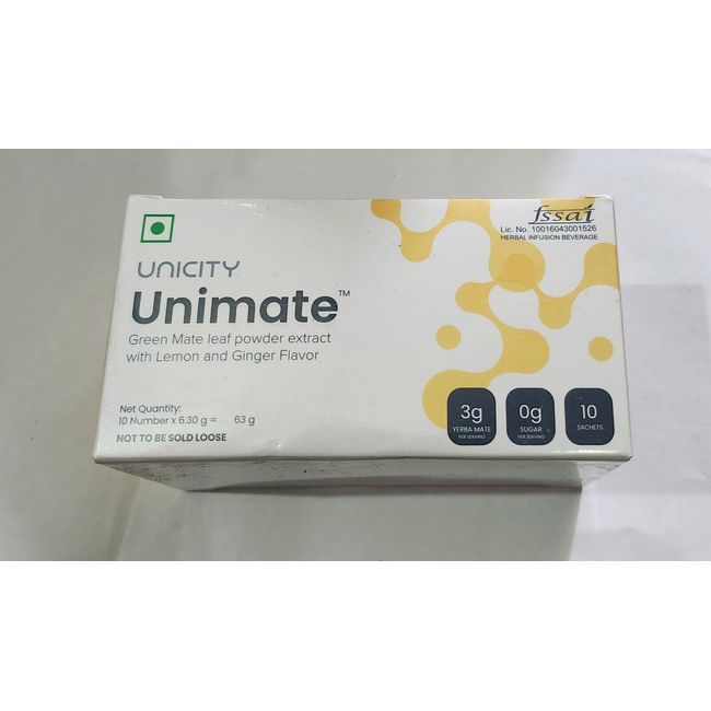 *NEW* Unicity Unimate Yerba Mate Supplement LEMON GINGER 10 Packets - EXP 2025