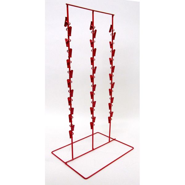 Triple Round Strip 6 Inch Apart 39 Chip Counter Potato Chip Display Rack in Red