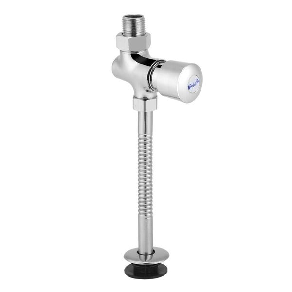 Manual Urinal Flush Valve Chrome Finish Water Saving For Bathroom