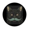 Funny looking beard cat with mustache for animals lovers PopSockets Swappable PopGrip