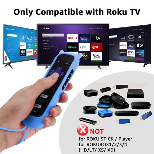 SOTATOO 2 Pack Replacement Remote for Roku TV with Glow in The Dark Case, Universal Remote for TCL/Hisense/Onn/Sharp/Element/Philips Roku Smart TVs