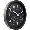 La Crosse 404-2631 12" Black Analog Clock with Temp & Humidity
