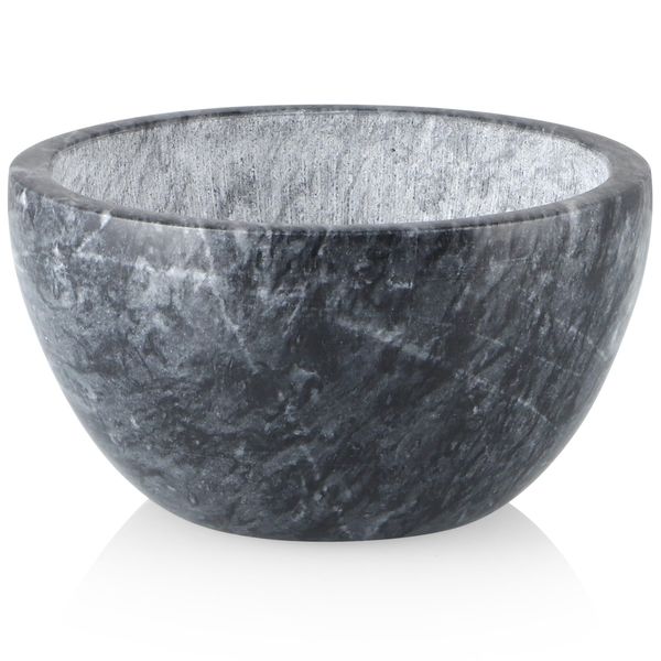 BIMUYI Soap and Cream Shaving Bowl, Natural Marble Shave Stone Bowl, Decorative Shaving Bowl (Black)