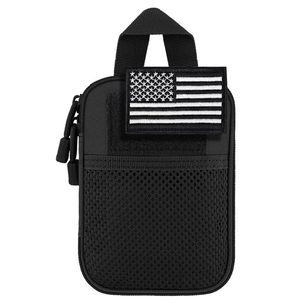 bvya Tactical Molle EDC Utility Tool Pouch Compact Pocket Organizer Pouch with Flag Patch